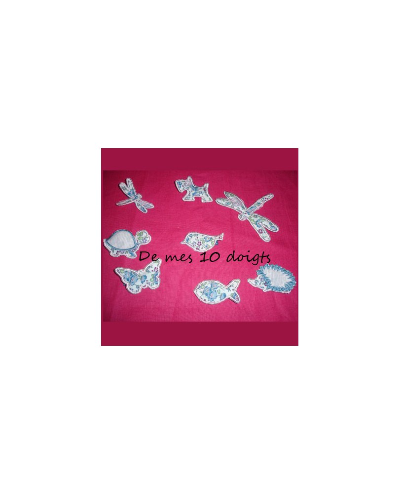 lot barrettes à plat animaux 7 et 12 cm en tout dans le cadre