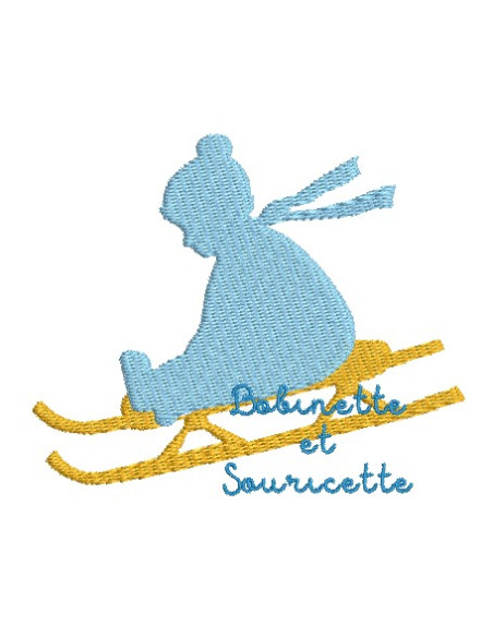 Enfant en luge, version fillette et version garçon