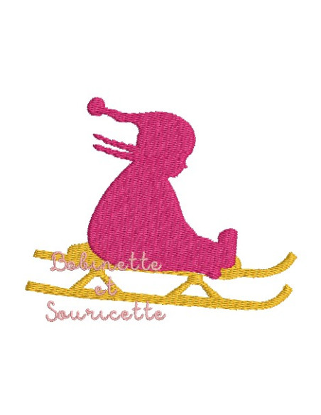 Enfant en luge, version fillette et version garçon