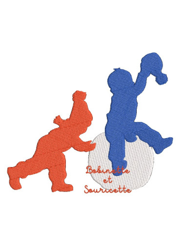 Enfants et la boule de neige - 4 tailles