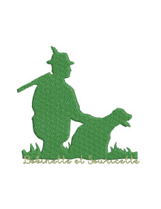 Chasseur accroupi et son...