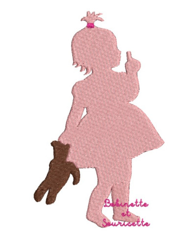 Fillette au doudou - Ombre chinoise -...