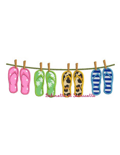 Corde à linge Tongs en...