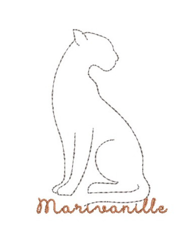 Chat redwork, 2 tailles