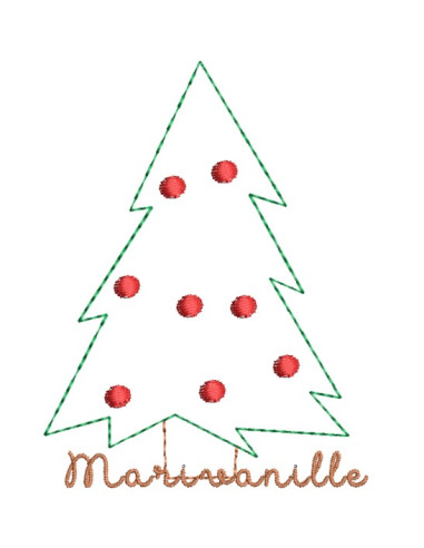 Sapin en redwork, 2 tailles