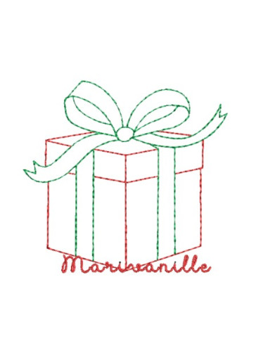 Cadeau en redwork, 2 tailles