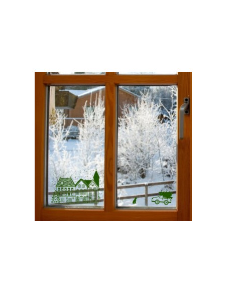 Maisons de Noël, paysage d’hiver  (découpe)