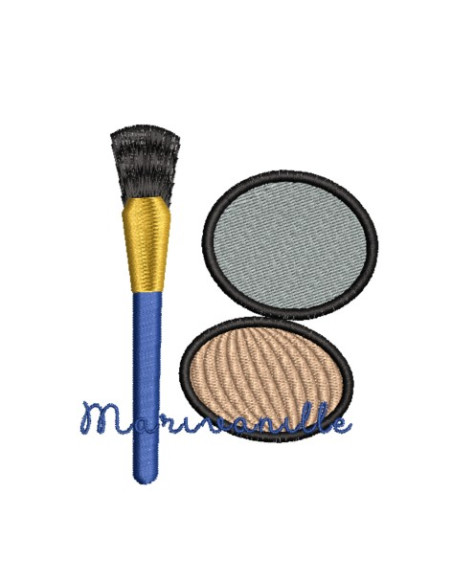 Maquillage, fond de teint et pinceau