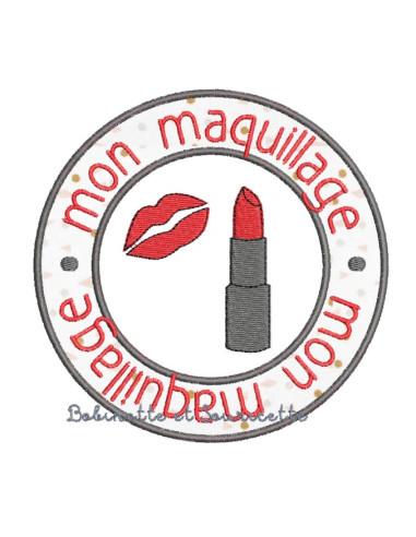 Ecusson rond "Maquillage" - 3 tailles