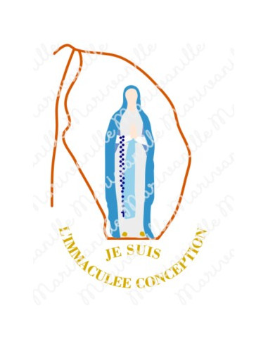 Vierge de Lourdes et grotte (découpe)
