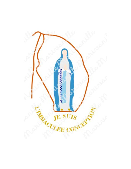 Vierge de Lourdes et grotte (découpe)