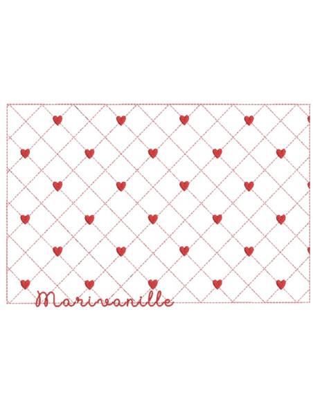 Matelassage coeurs avec ou sans étiquette (2 tailles)