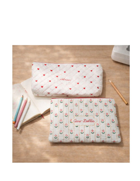 Matelassage fleurs avec ou sans étiquette (2 tailles)