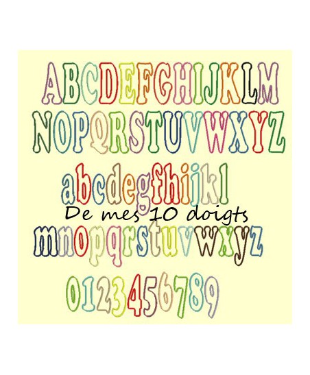 Alphabet Complet Arrondi - cadre 10x10