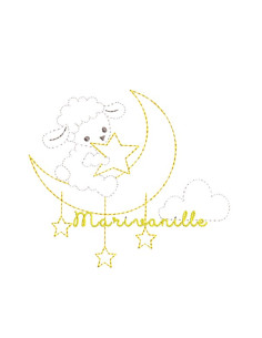 Mouton et Lune contours...