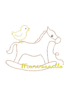 Cheval et poussin Contours...