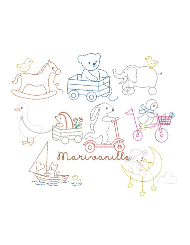 Ourson dans une caisse en bois...