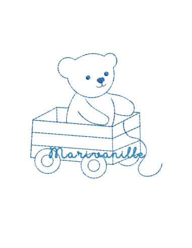 Ourson dans une caisse en bois...