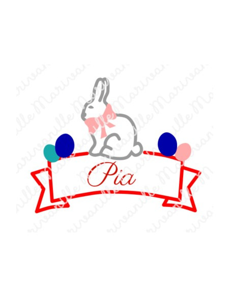 Lapin de Pâques avec bannière(découpe)