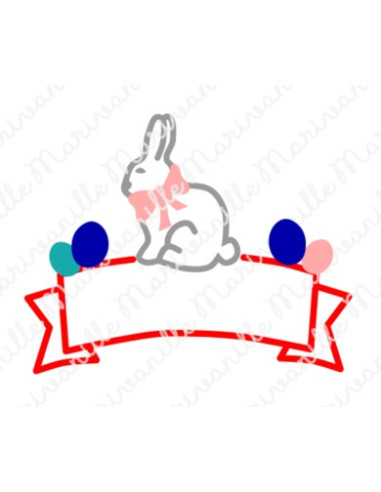 Lapin de Pâques avec bannière(découpe)