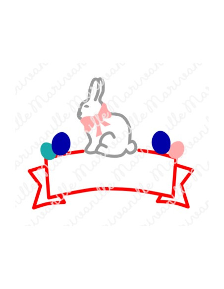 Lapin de Pâques avec bannière(découpe)