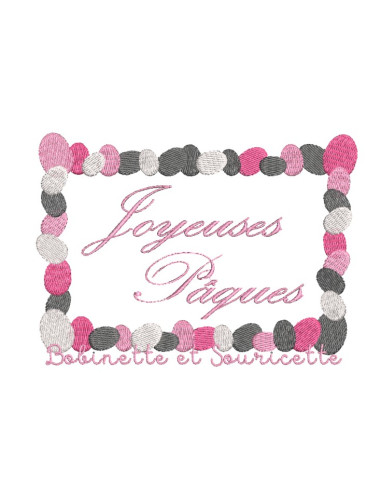 Cadre rectangulaire Oeufs de Pâques -...