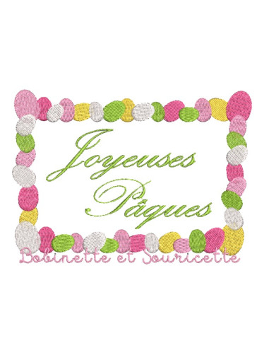 Cadre rectangulaire Oeufs de Pâques -...