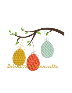 Oeufs de Pâques sur une...