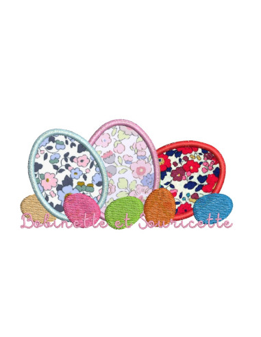 Oeufs de Pâques en appliqué - 3 tailles