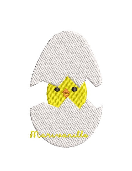 Poussin dans sa coquille - 2 versions