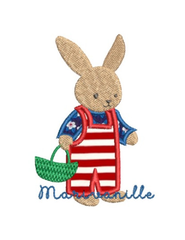 Lapin au panier appliqué