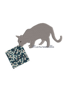 Chat qui tient un doudou