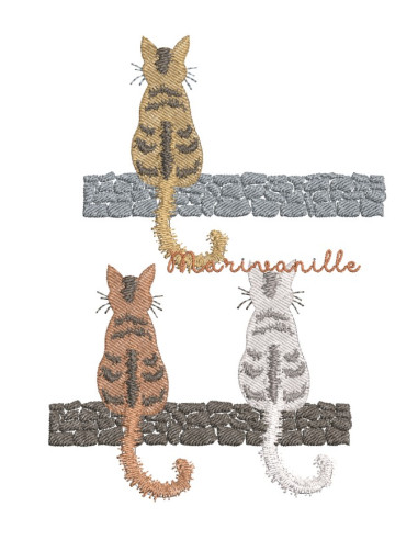 Chats sur muret