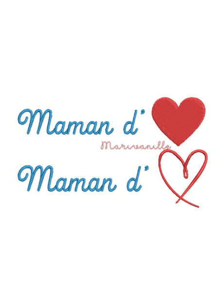 Maman d'amour, 2 versions, 2 tailles