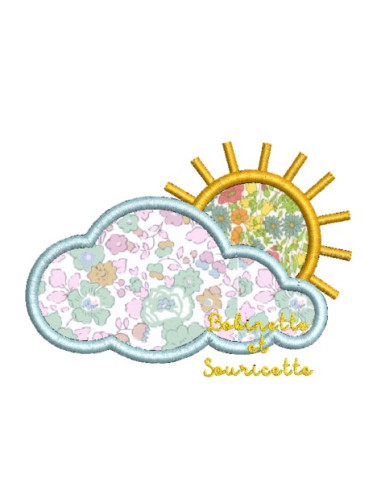 Soleil et nuage en appliqué