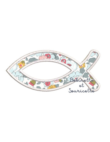 Poisson Ichtus appliqué - 3 tailles