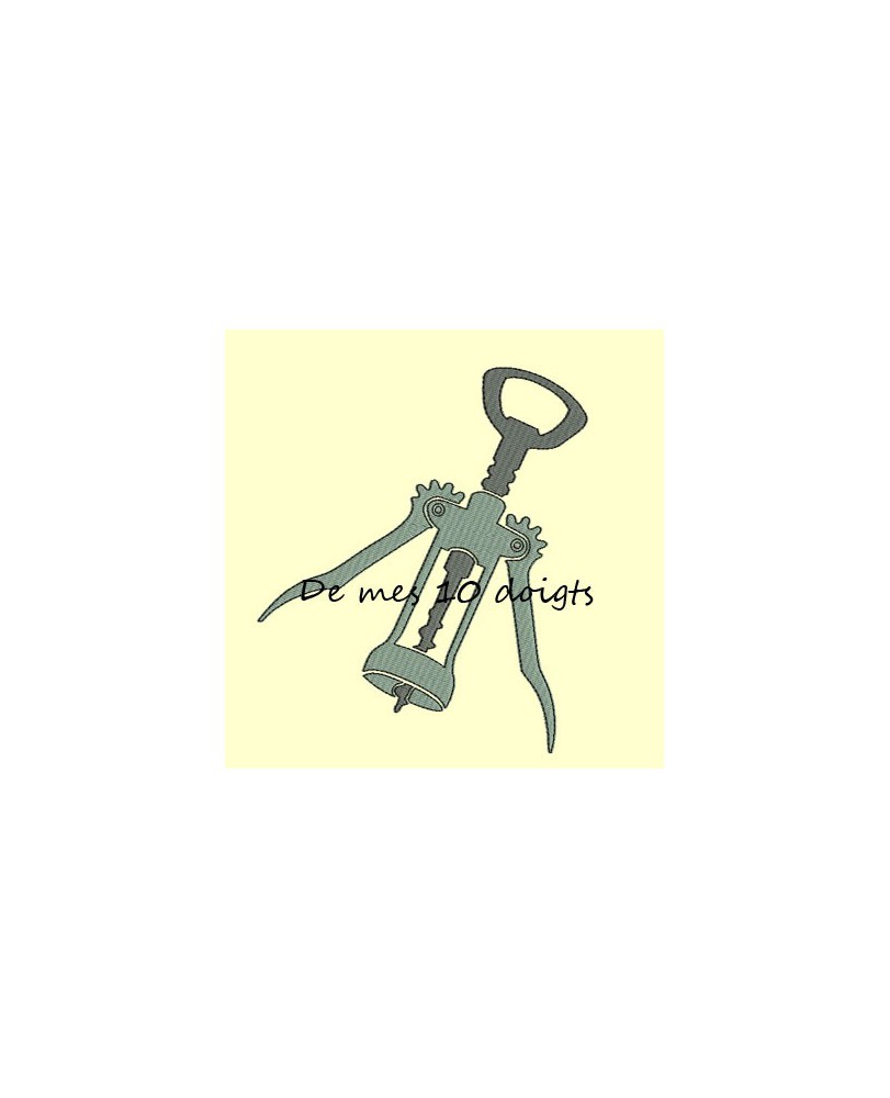 Tire-bouchon silhouette et redwork - 3 tailles