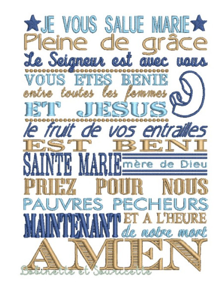 Je vous salue Marie - grand cadre - 2 tailles