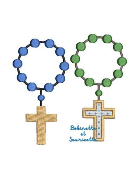 Dizainier- 3 tailles- Croix en  appliqué ou tissé