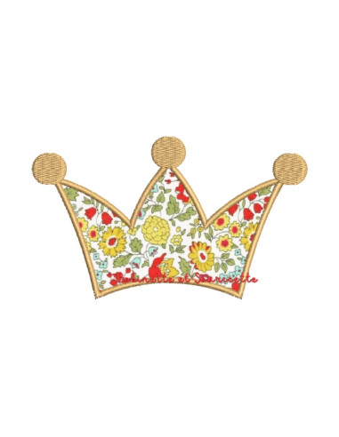 Couronne mixte 3 branches en appliqué...