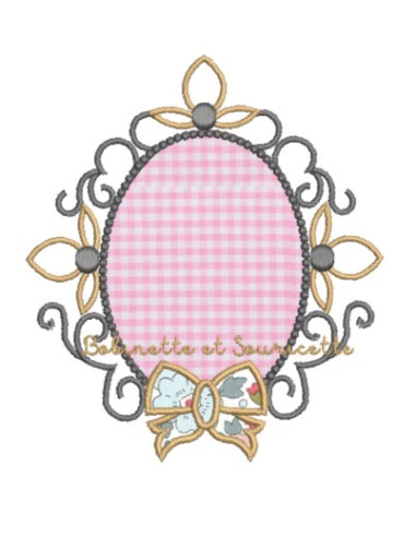 Cadre appliqué arabesque et noeud - 3...