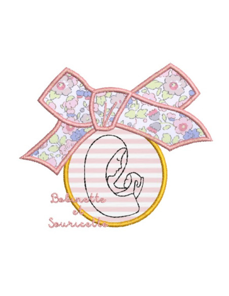 Médaille de berceau an appliqué - 2 modèles -10x10cm