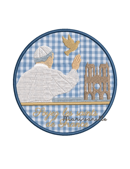 Léon XIV, écusson apppliqué, 2 tailles