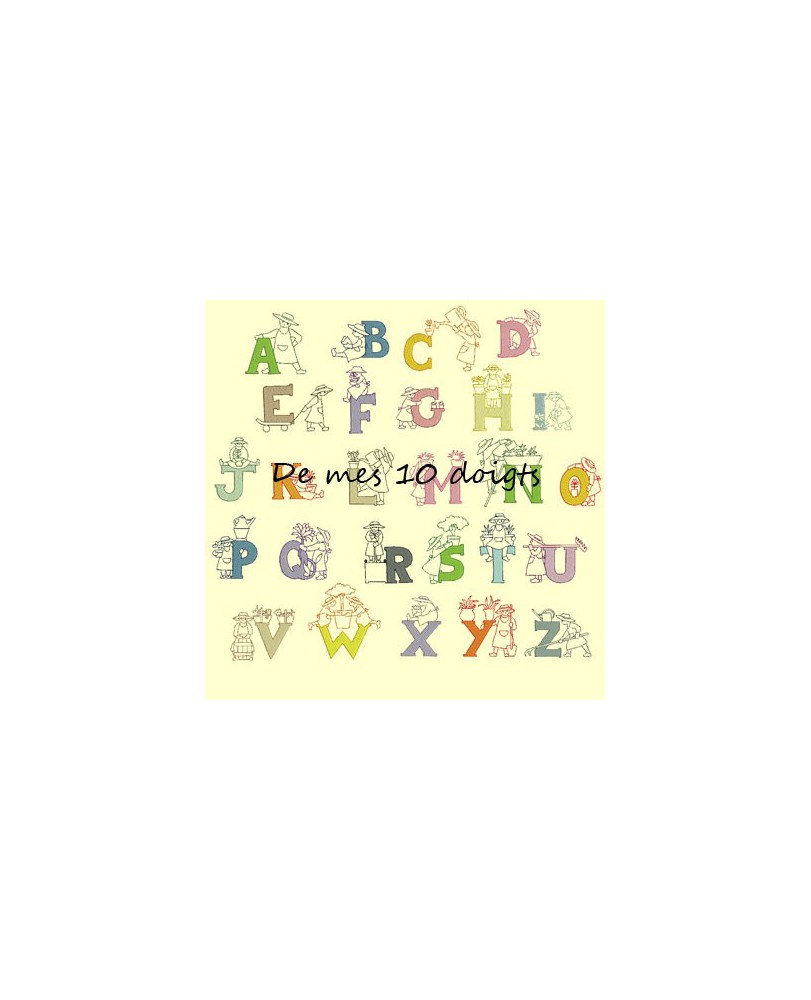 Alphabet Jardin - cadre 10x10