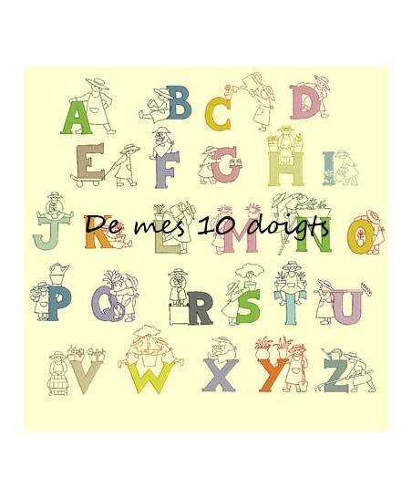Alphabet Jardin - cadre 10x10