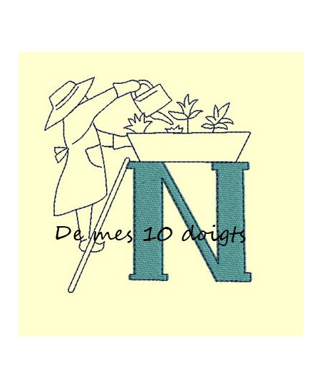 Alphabet Jardin - cadre 10x10