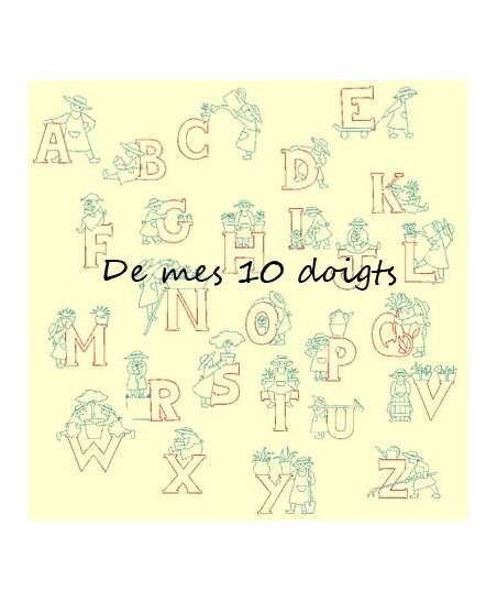 Alphabet Jardin - cadre 10x10