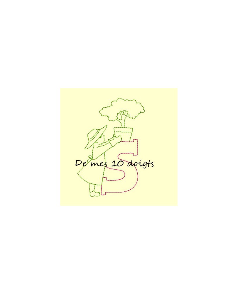 Alphabet Jardin - cadre 10x10