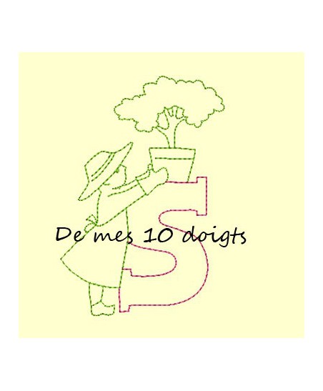 Alphabet Jardin - cadre 10x10