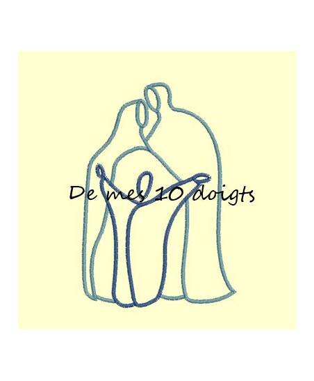 Croix occitane en broderie pleine - 4 tailles